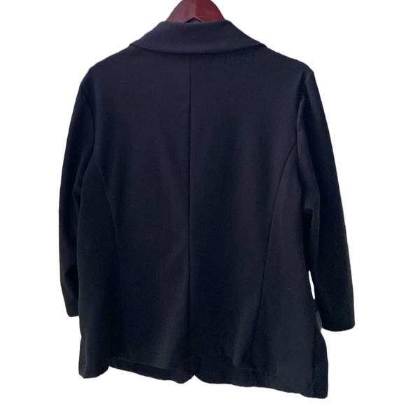 🖤 Casual Unlined Black Knit 3/4 Sleeve One-Button Blazer/Jacket Plus-Size 3X - Picture 4 of 13